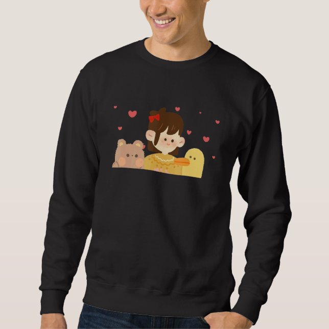 Cats and Ducks Cute Animal Sweatshirt (Vorderseite)