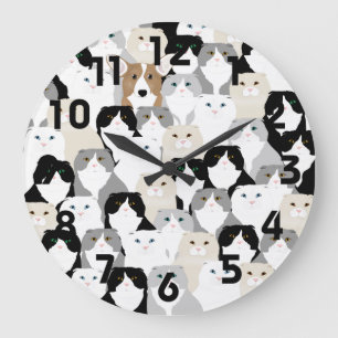 Cats and Hunde Wall Clock Große Wanduhr