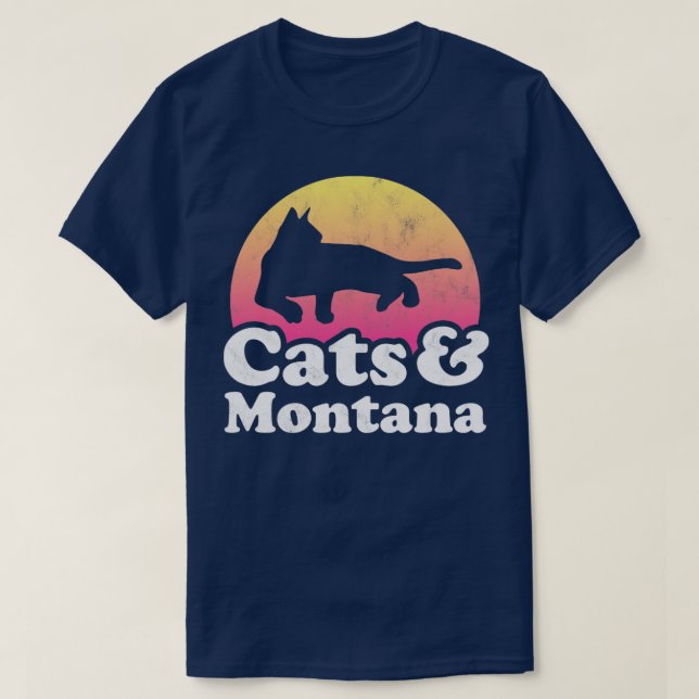 Cats and Montana Gift for Men Women Kids T-Shirt (Design vorne)