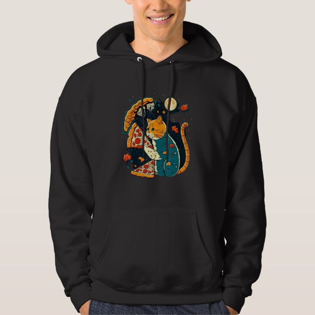 Cats And Pizza Funny Design Cat Lovers Pizza Lover Hoodie (Vorderseite)