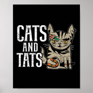 Cats And State Inking Tattoo Lover Tattooing Kitty Poster