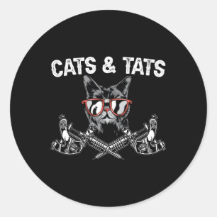 Cats And State Inking Tattoo Lover Tattooing Kitty Runder Aufkleber