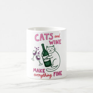 Cats and Wine Funny Mug – Make Everything Fine