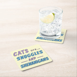 Cats are Snuggles and Shenanigans Rechteckiger Pappuntersetzer