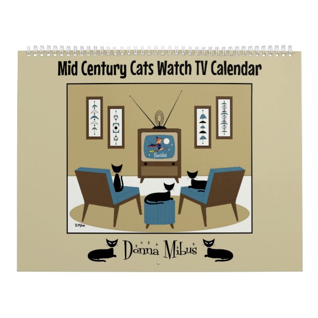 Cats aus der Mitte des Jahrhunderts Fernsehkalende Kalender (Titelbild)