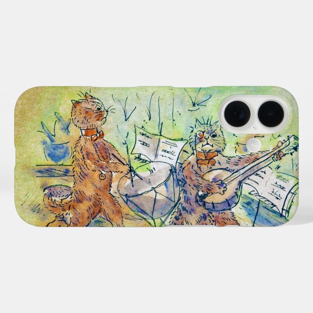 Cats Band, Louis Wain iPhone 16 Hülle (Rückseite (Horizontal))