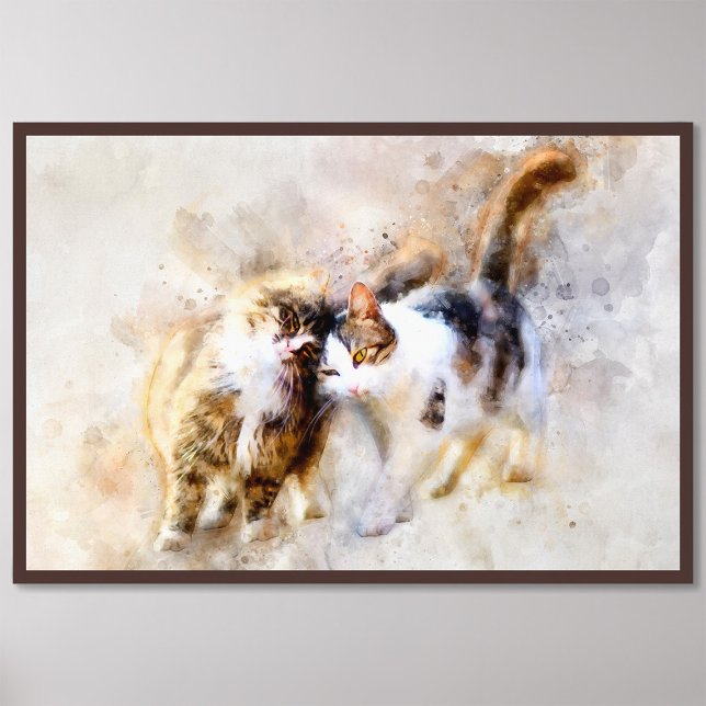 Cats Best Friends Forever Aquarell Fotodruck (Von Creator hochgeladen)
