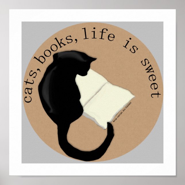 Cats Books Life is Sweet v2 Poster (Vorne)