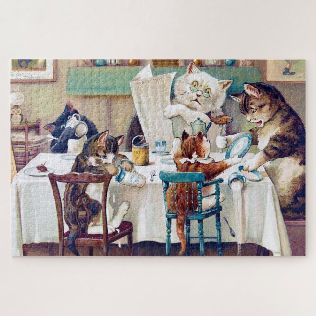 Cat's Breakfast Time, Louis Wain (Horizontal)