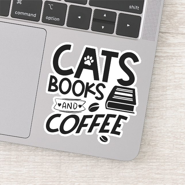 Cats Bücher Kaffeetypo Kostenvoranschlag Buchwürme Aufkleber (Detail)
