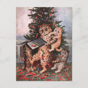 Cats Christmas von Louis Wain Postkarte