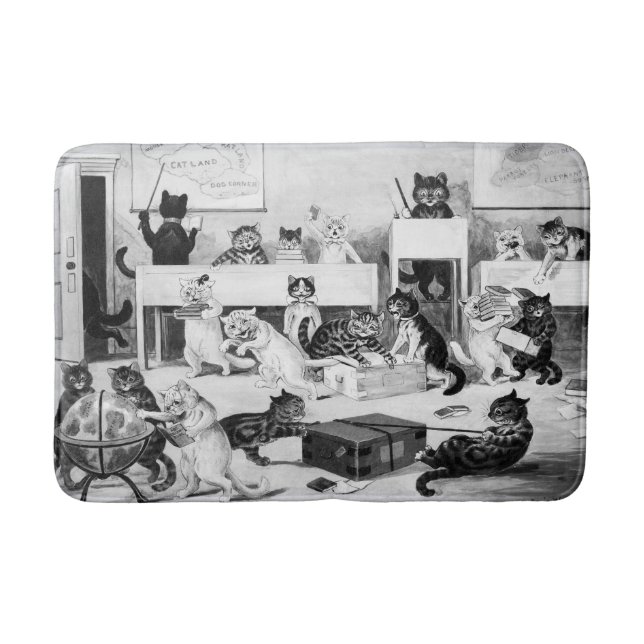 Cats Classroom Discipline, Louis Wain Badematte (Vorderseite)
