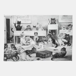 Cats Classroom Discipline, Louis Wain Geschirrtuch