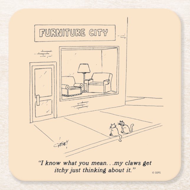 Cats Clawing Möbel Rechteckiger Pappuntersetzer (Vorderseite)