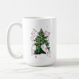 cats climbing and decorating a Christmas tree  Kaffeetasse