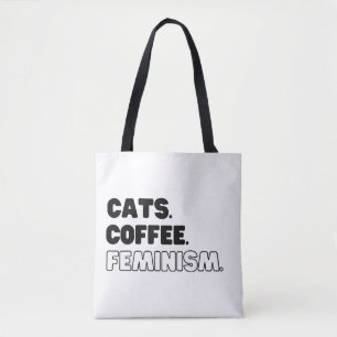 Cats Coffee Feminism Tasche