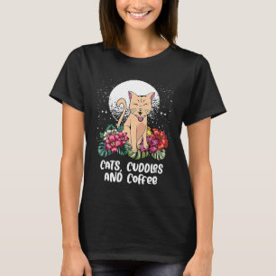 Cats Cuddles und Coffee Cat Kaffee Kekse T-Shirt