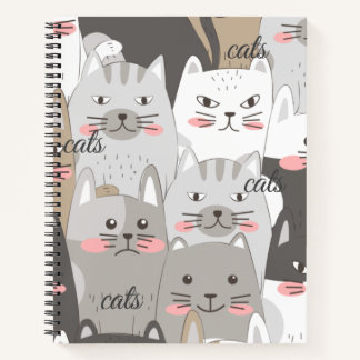Cats Custom 8.5" x 11" Spiral Notebook Notizbuch