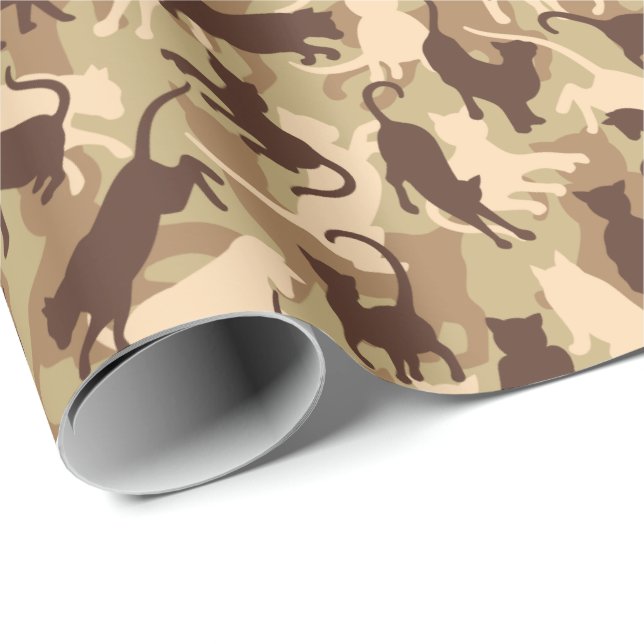 Cats Desert Camouflage Geschenkpapier (Rolleneckpunkt)