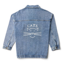 Cats Design Denim Jacket