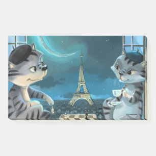 Cats Eiffelturm - Nacht Notizen 10" x 6" 