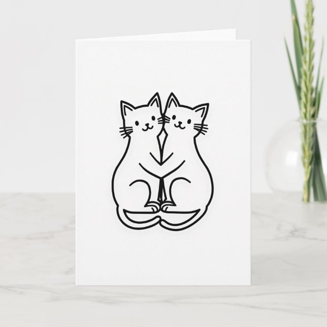 Cats Embrace Love Greeting Card Karte (Vorderseite)