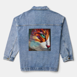 Cat's Eye Design Jeansjacke