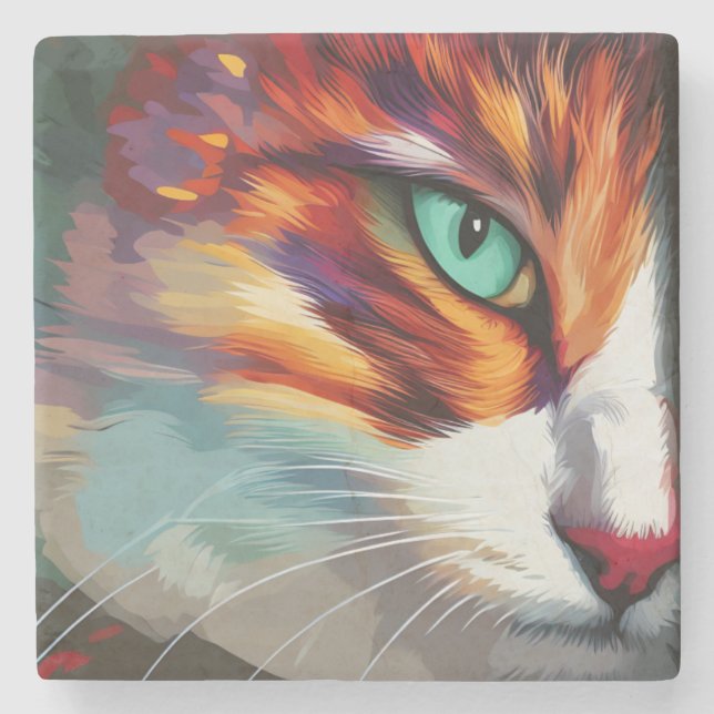 Cat's Eye Design Steinuntersetzer (Vorderseite)
