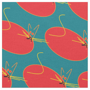 Cats Fabric Muster Stoff