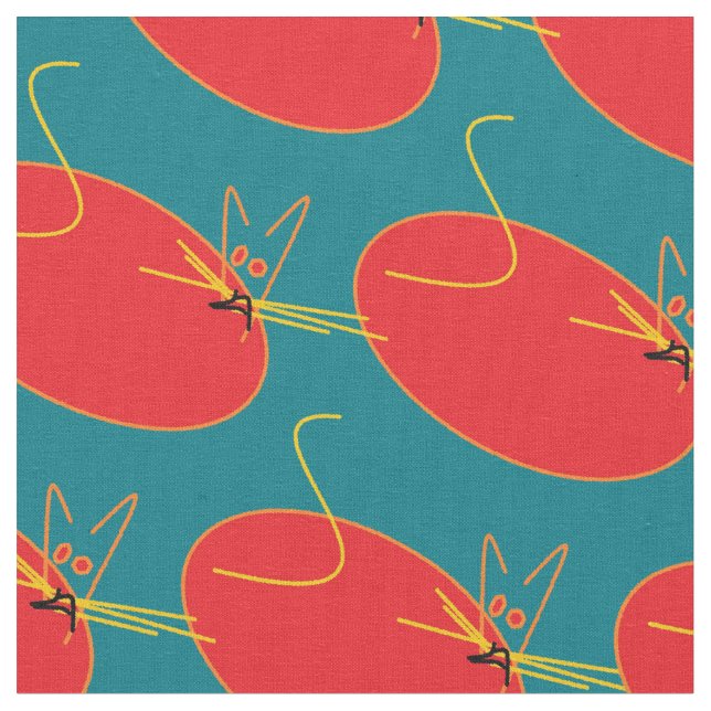 Cats Fabric Muster Stoff (Nahaufnahme)