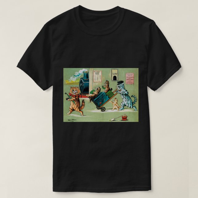 Cats Family Travel, Louis Wain T-Shirt (Design vorne)