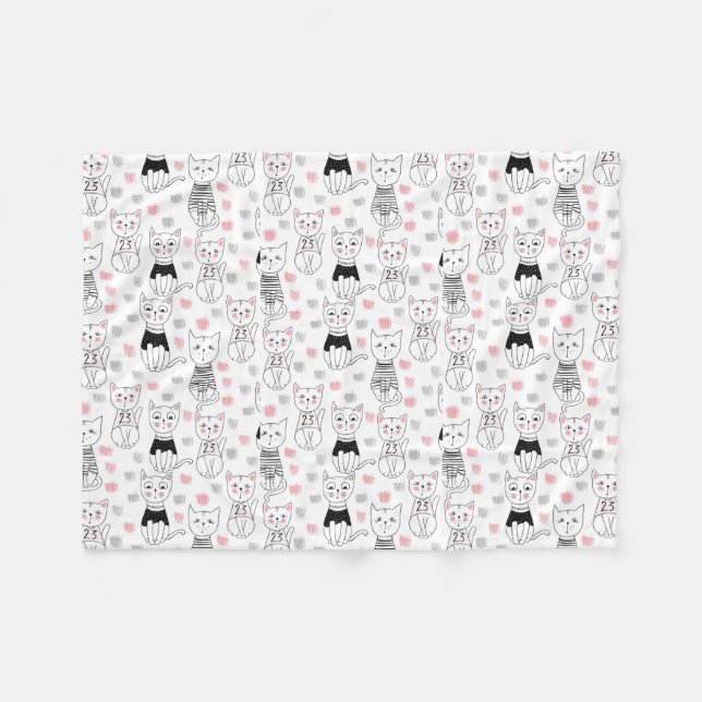Cats Fleece Blanket (Vorderseite (Horizontal))