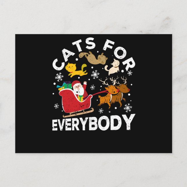 Cats for all Merry Christmas Cat Christmas Postkarte (Vorderseite)