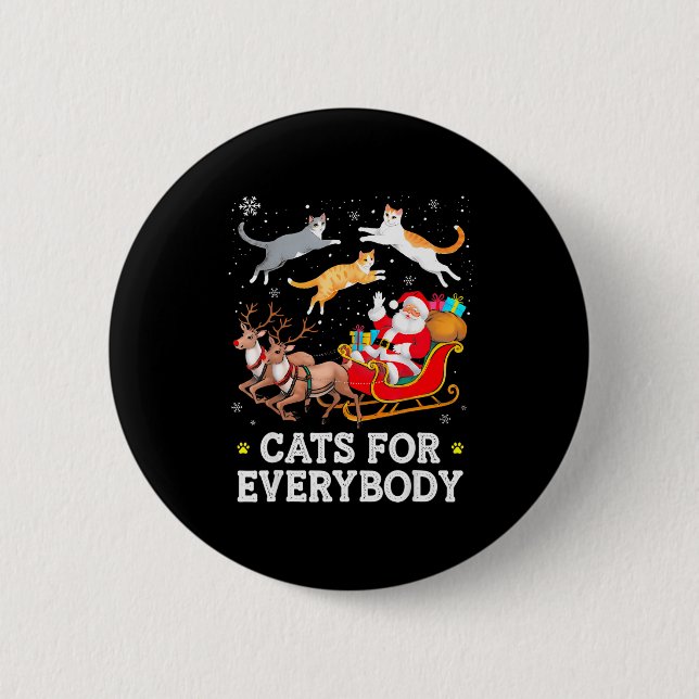 Cats For Everybody Christmas Cat Funny Xmas Women  Button (Vorderseite)