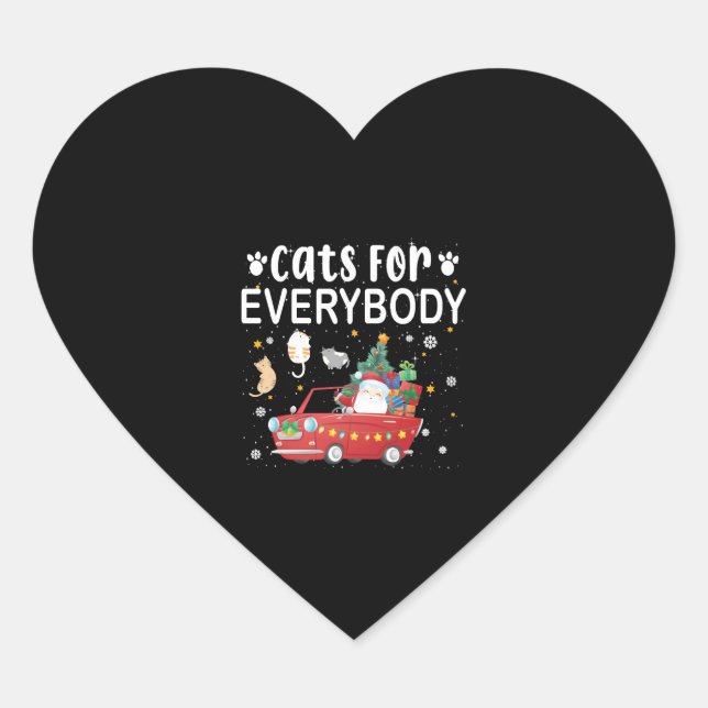 Cats For Everybody Christmas Herz-Aufkleber (Vorderseite)