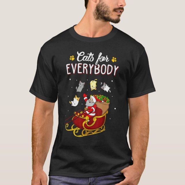Cats For Everybody Ugly Christmas Cat T-Shirt (Vorderseite)