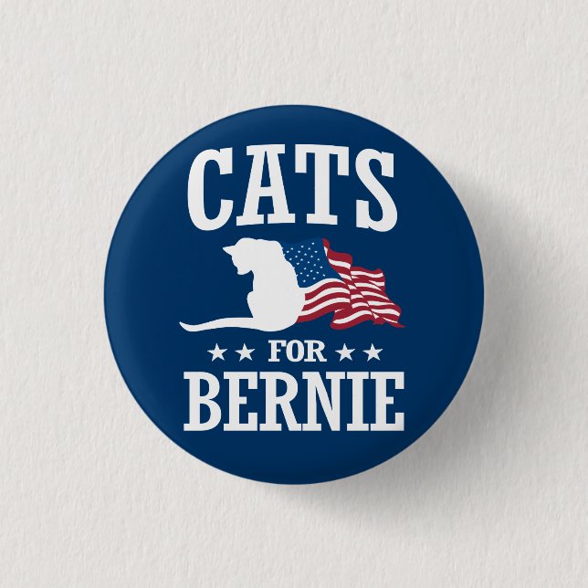 CATS FÜR BERNIE SANDERS BUTTON (Vorderseite)