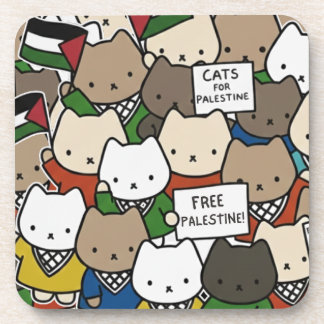 Cats für Palästina – Kawaii-Cats für Gerechtigkeit Getränkeuntersetzer