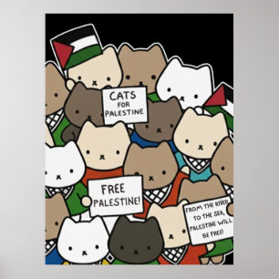 Cats für Palästina – Kawaii Katzen für Gerechtigke Poster