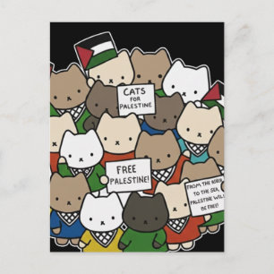 Cats für Palästina – Kawaii Katzen für Gerechtigke Postkarte