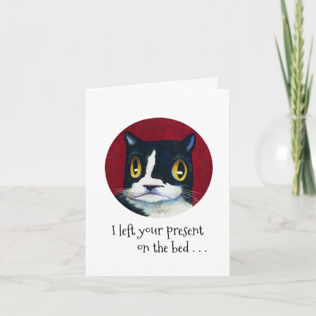 Cat's Geburtstag ÜBERRASCHUNG! Karte (Vorderseite)