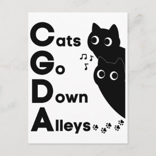 Cats Go Down Alleys CGDA Musiktheorie Postkarte