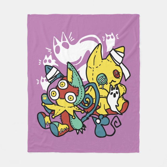 Cats Halloween Art: paw-sehenswert erschreckend Fleecedecke (Vorderseite)