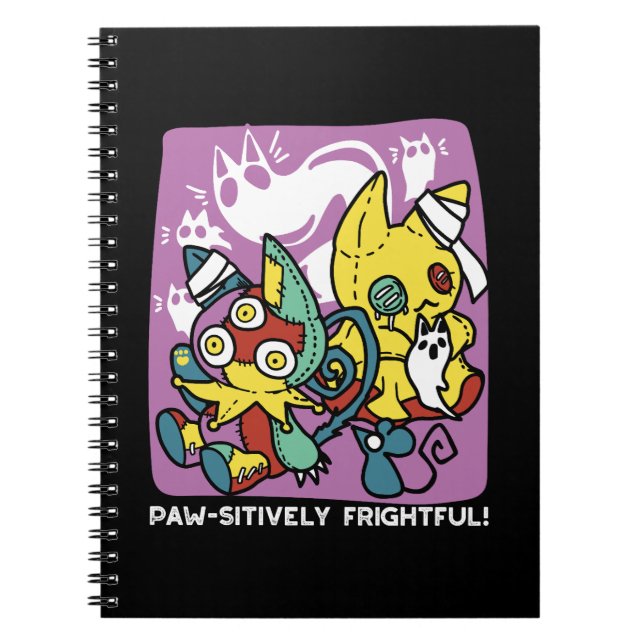 Cats Halloween Art: paw-sehenswert erschreckend Notizblock (Vorderseite)