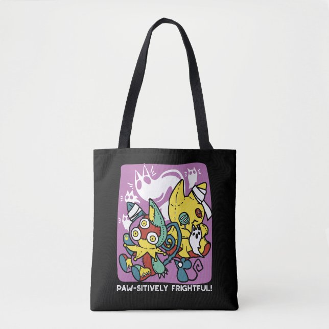 Cats Halloween Art: paw-sehenswert erschreckend Tasche (Vorderseite)