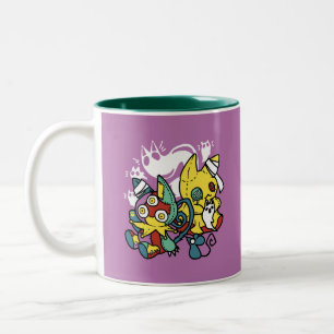 Cats Halloween Art: paw-sehenswert erschreckend Zweifarbige Tasse
