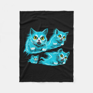 Cats Halloween Funny Flying Ghost-T-Shirt Fleecedecke