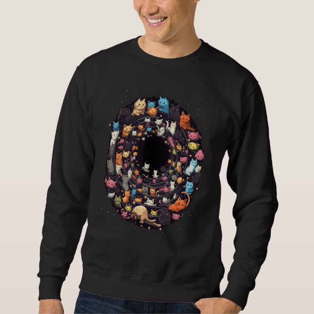 Cats in Black Hole  Cat  Cat Mom Cat Dad Men Women Sweatshirt (Vorderseite)