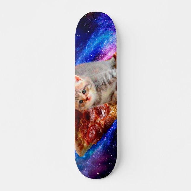 Cats in space pizza skateboard (Vorne)