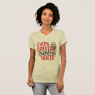 Cats Kaffee, WeihnachtsLICHT Weihnachtskatz T-Shirt
